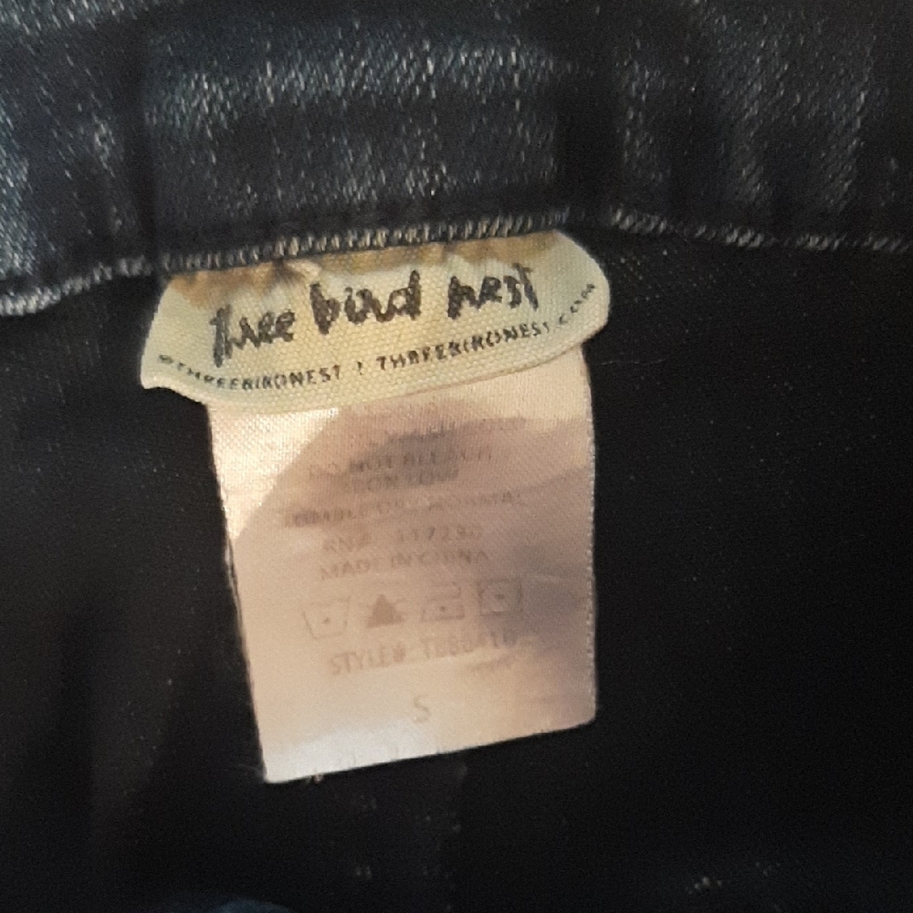 70'sThree🐦Bird🐦Nest Y2K☮HIPPIE Midnight Blue VINTAGE FLARE Jeans Sz XS/S - Picture 4 of 11